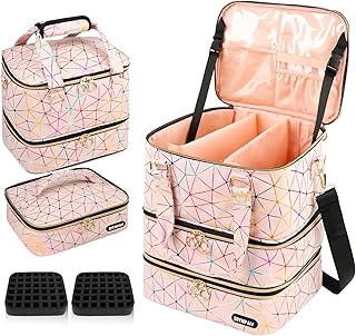 Large Pink Nail Polish and Tool Organizer Bag