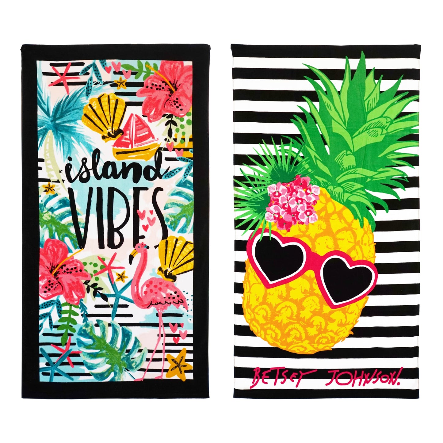Beach Towel Set, Highly Absorbent  Fade Resistant Beach Accessories, Ideal for Pool, Picnic, or Beach Island Vibes  Chill Pineapple, 2 Piece)