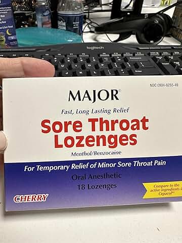 Sore throat relief cherry tablets