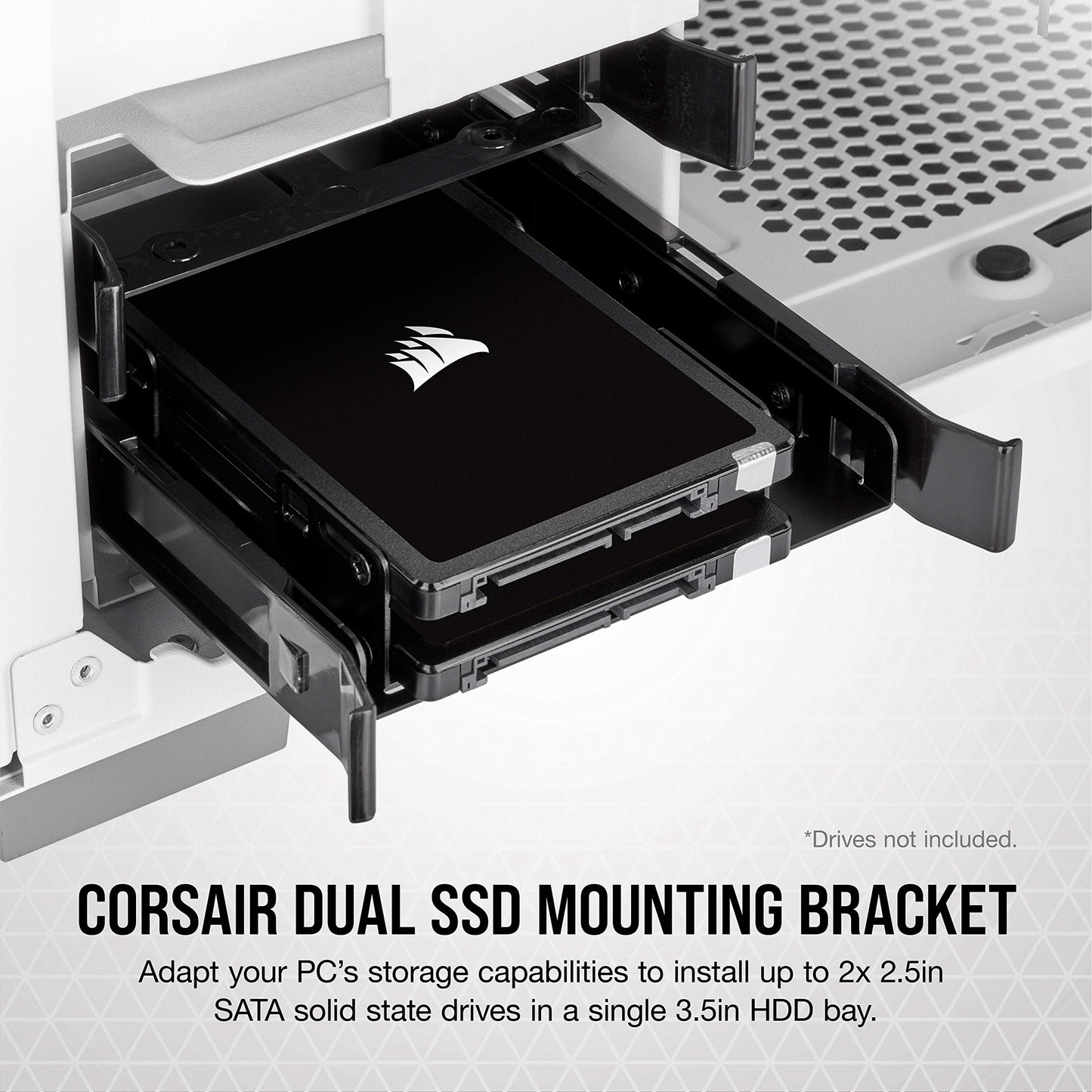 Dual SSD Mounting Bracket (3.5 Internal Drive Bay to 2.5", Easy Installation) Black