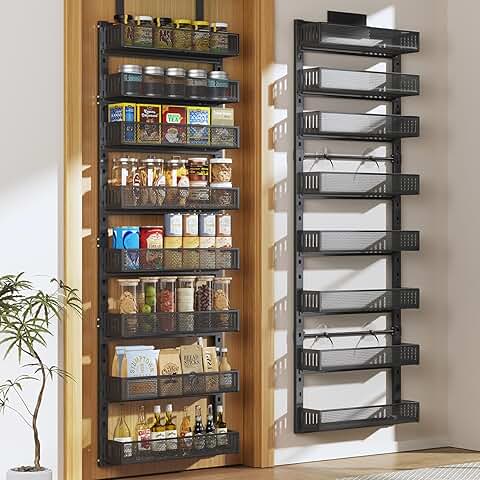 8-Tier Over-the-Door Metal Pantry Organizer