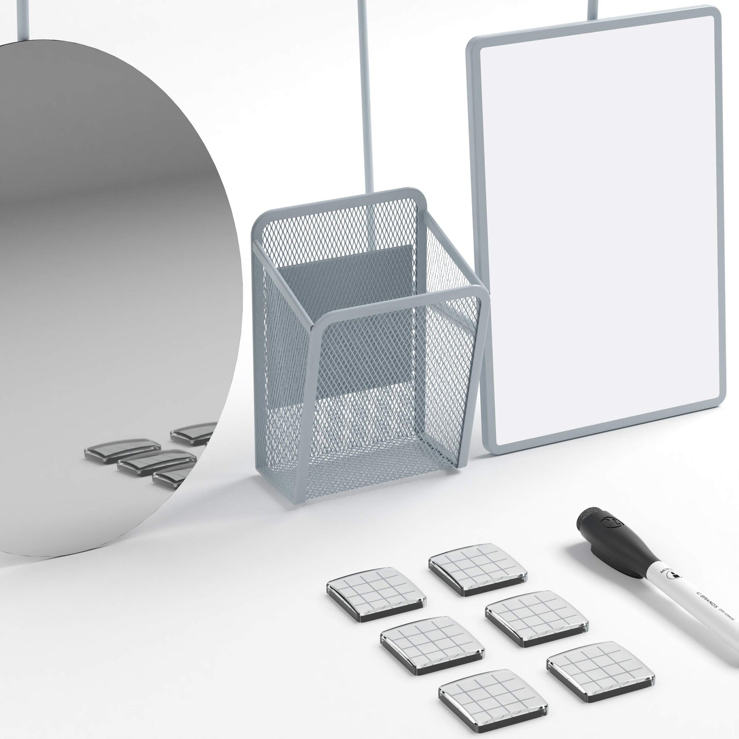 11-Piece Grey Locker Organizer and Decor Kit
