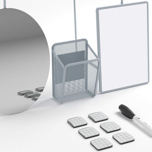11-Piece Grey Locker Organizer and Decor Kit