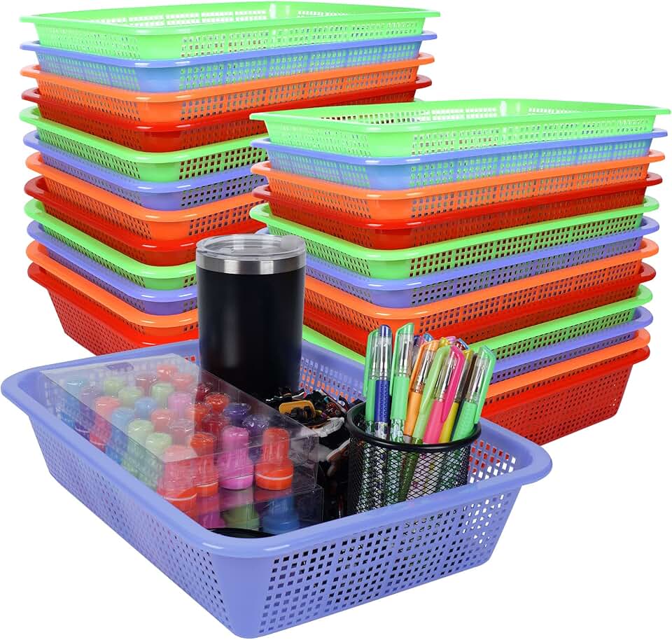 24 Classroom Storage Baskets for Organizing Books and Supplies
