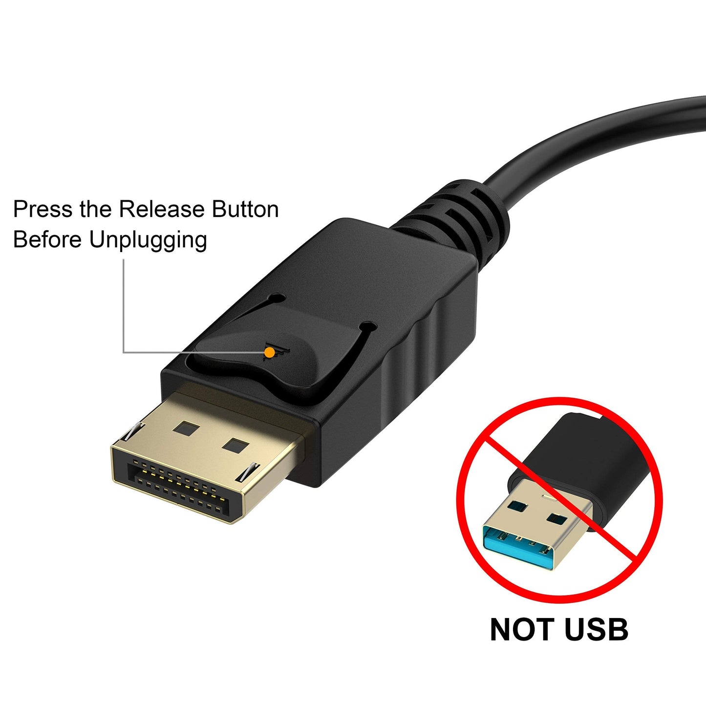 DisplayPort (DP) to HDMI Adapter, Gold-Plated Uni-Directional Display Port PC to HDMI Screen Converter (Male to Female) Compatible with HP, Dell, Lenovo, NVIDIA, AMD & More, Passive, Black