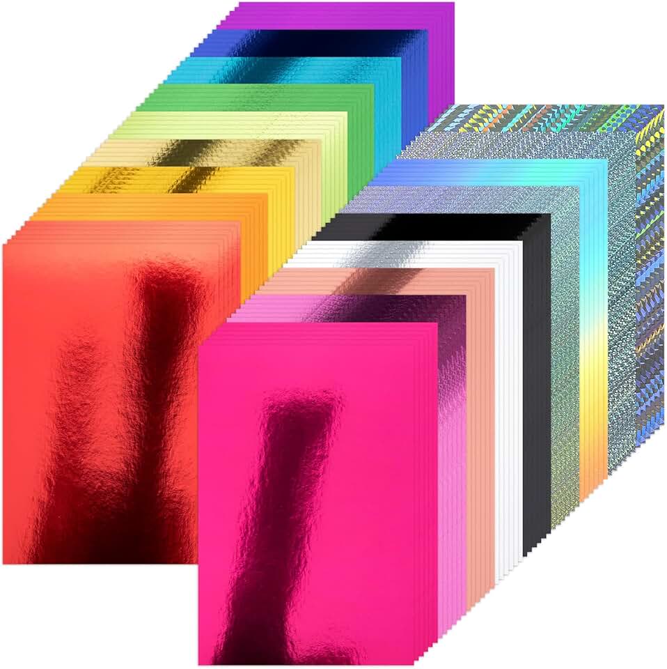 108 Metallic Cardstock Sheets, 8x12 Inches, 250gsm