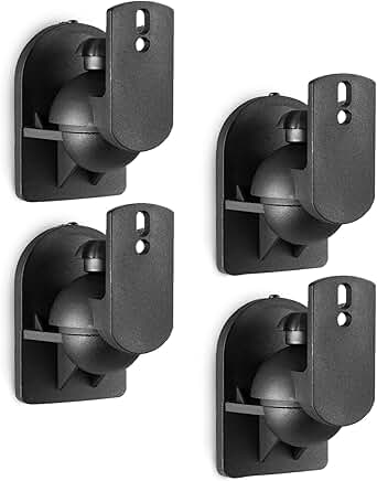 Set of 4 black speaker wall mounts, holds 7.7 lbs