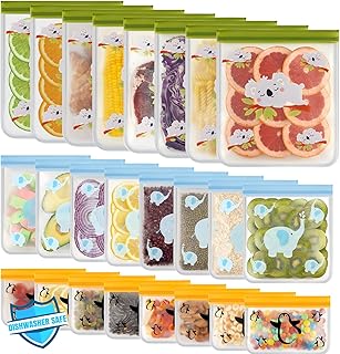 Set of 24 reusable freezer storage vegetable bags