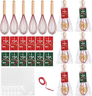 Six Christmas Baking Whisk Sets with Cards and Bags