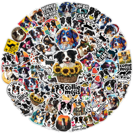 Set of 64 Waterproof Border Collie Dog Stickers