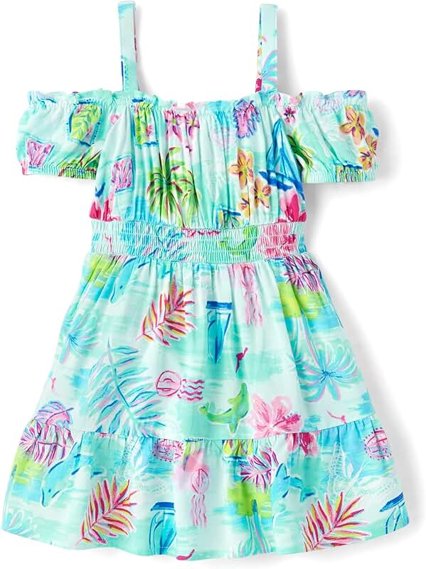Baby Girl and Toddler Sleeveless Dress in Tropical Cosmos, 12-18 Months