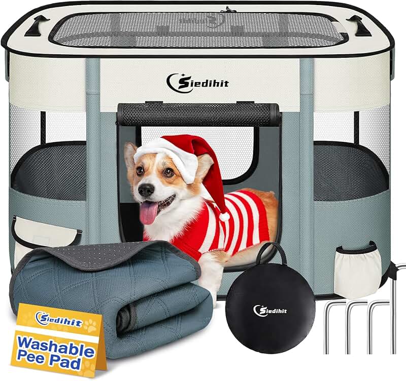 Portable Dog and Cat Playpen for Indoor and Outdoor Use