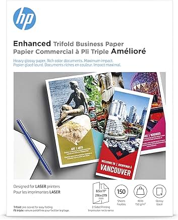 Glossy Tri-fold Business Paper, 8.5x11, 40 lb, 150 sheets