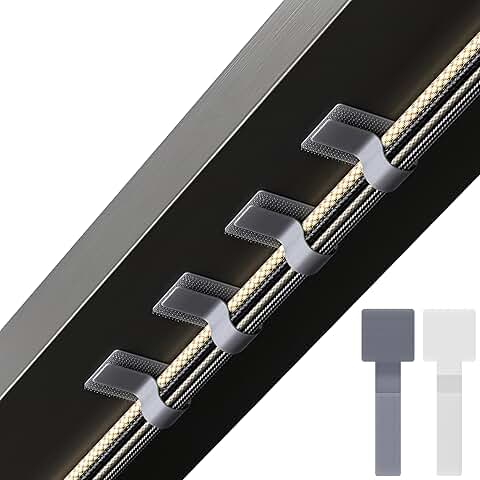 Self-Adhesive Hook and Loop Cable Ties, 40 Pack
