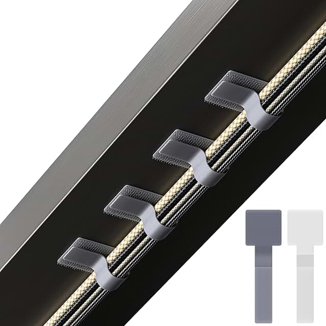 Self-Adhesive Hook and Loop Cable Ties, 40 Pack
