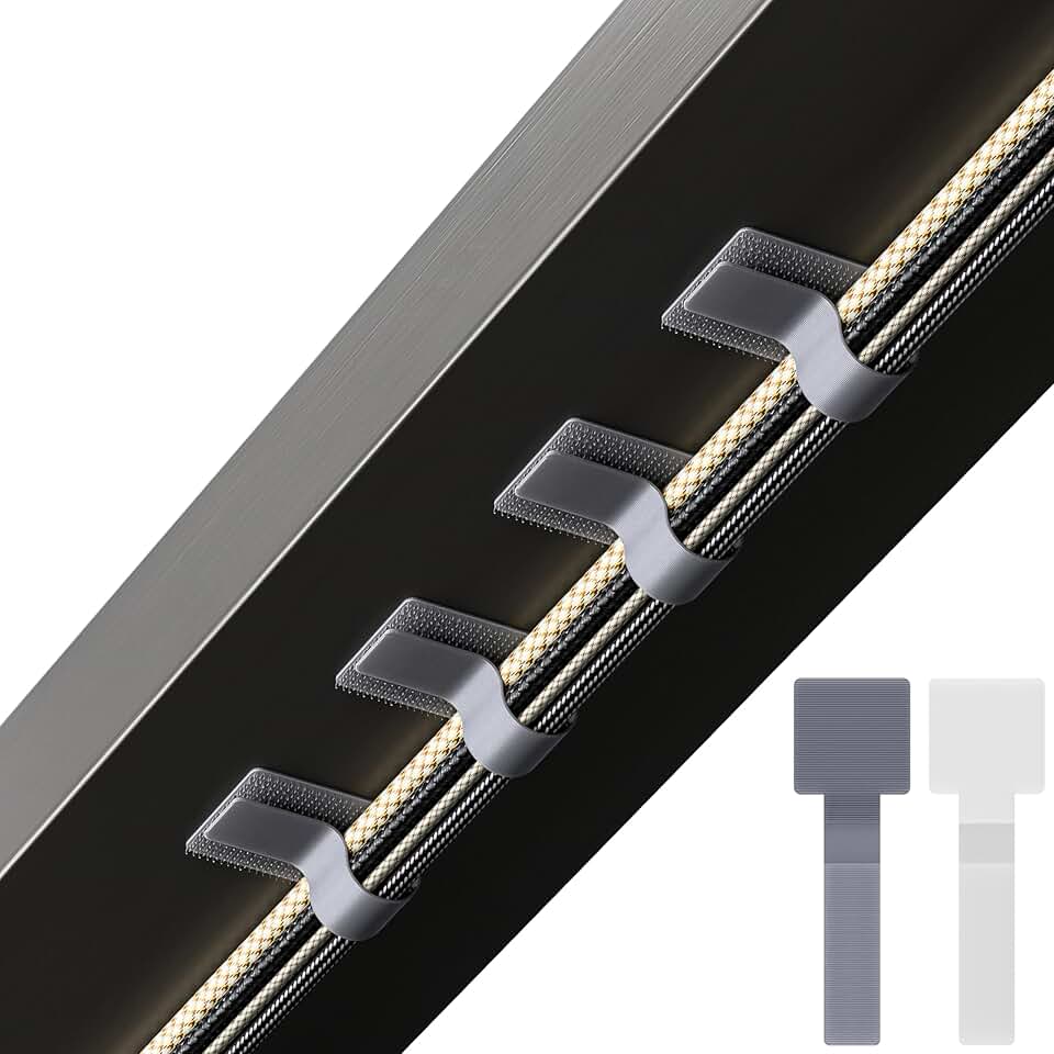Self-Adhesive Hook and Loop Cable Ties, 40 Pack