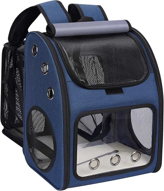 Expandable pet backpack for cats and small animals
