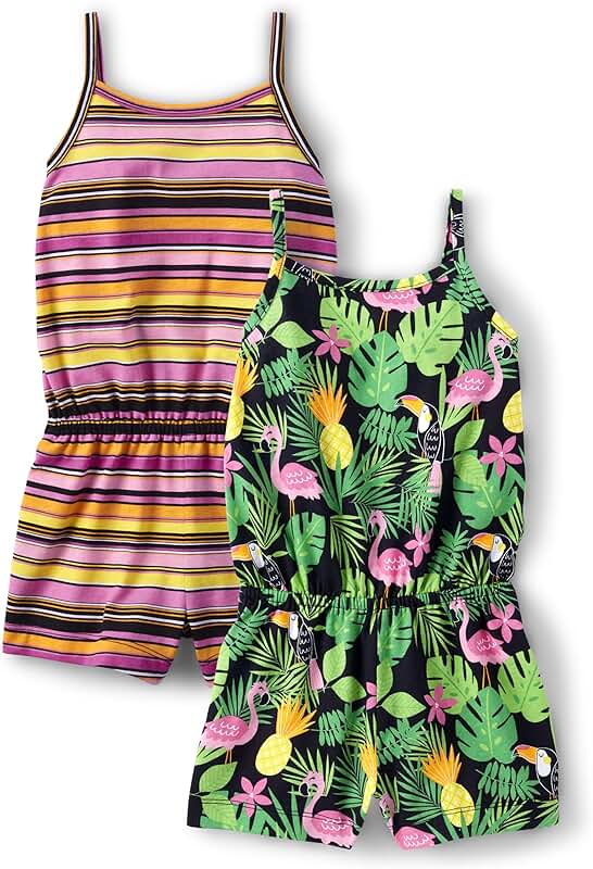 Baby Girls and Toddler Girls Strappy Shorts Romper