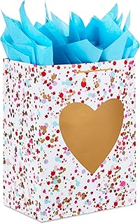 Large 17-inch Valentine's Day Gift Bag with Blue Tissue