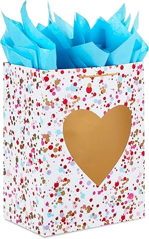 Large 17-inch Valentine's Day Gift Bag with Blue Tissue
