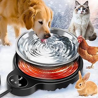 Heated Water Bowl for Pets with Temperature Control