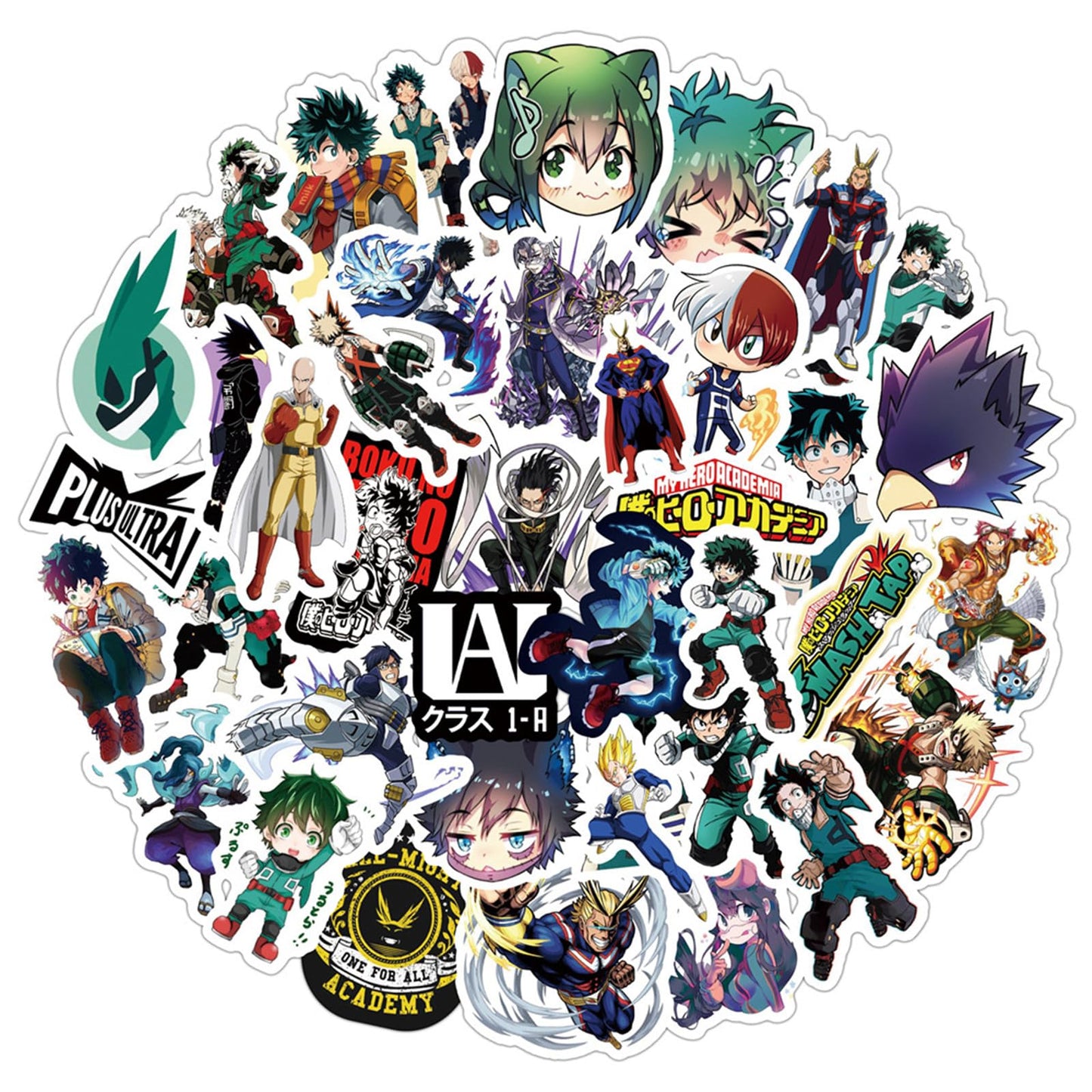 50 Pcs My Hero Academia Cartoon Stickers for Kids and Teens