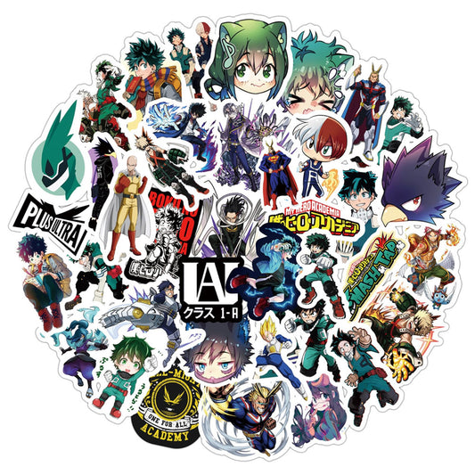 50 Pcs My Hero Academia Cartoon Stickers for Kids and Teens
