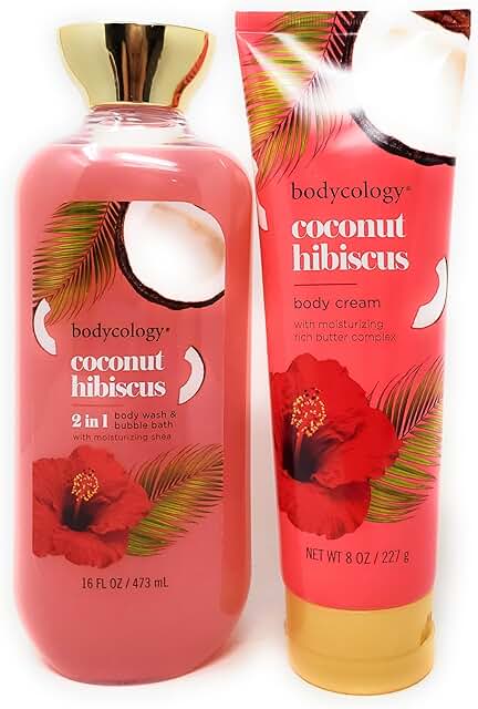 Coconut Hibiscus Body Wash and Body Cream Set