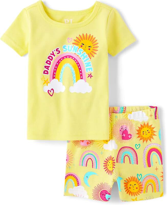 Baby Girl and Toddler Cotton Short Sleeve Top and Shorts Set
