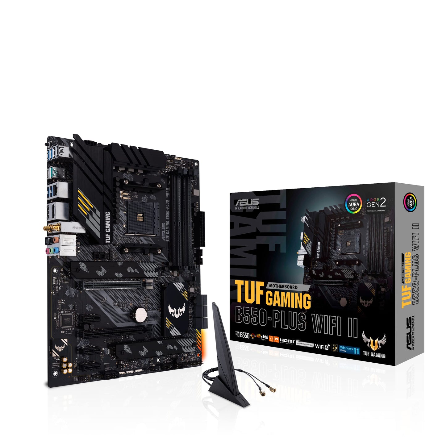 TUF Gaming B550-PLUS WiFi II AMD AM4 (3rd Gen Ryzen) ATX Gaming Motherboard (PCIe 4.0, WiFi 6, 2.5Gb LAN, BIOS Flashback, USB 3.2 Gen 2, Addressable Gen 2 RGB Header and Aura Sync)