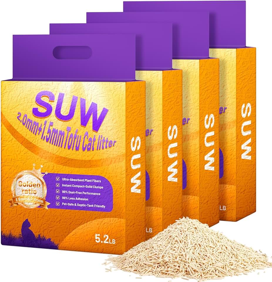 Natural Plant-Based Tofu Cat Litter, 4 Pack