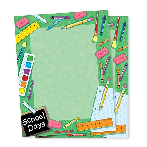 School Letterhead Pack, 100 Sheets, White, 8.5 x 11