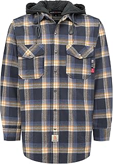 Heavyweight Flannel Hooded Button-Down Shirt
