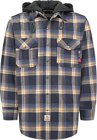 Heavyweight Flannel Hooded Button-Down Shirt