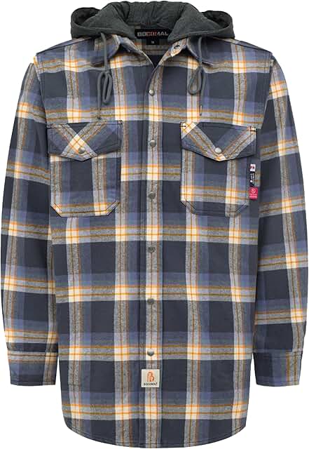 Heavyweight Flannel Hooded Button-Down Shirt