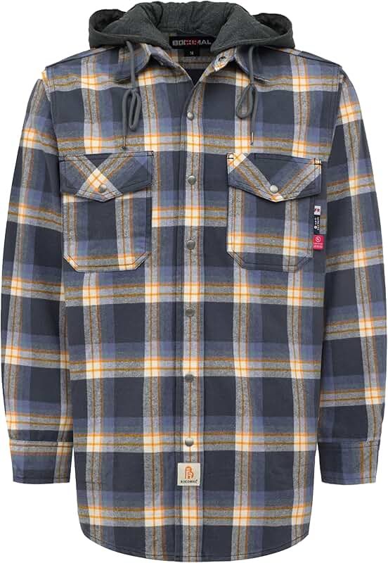 Heavyweight Flannel Hooded Button-Down Shirt
