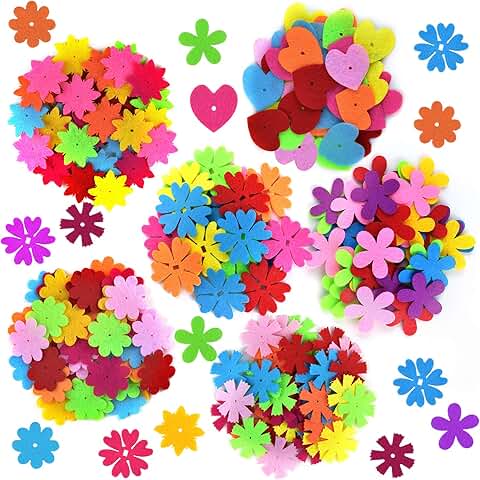 250 Felt Flower Embellishments for Crafts