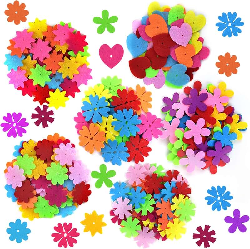 250 Felt Flower Embellishments for Crafts