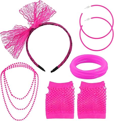 80s Women's Costume Accessories Set for Halloween 2024