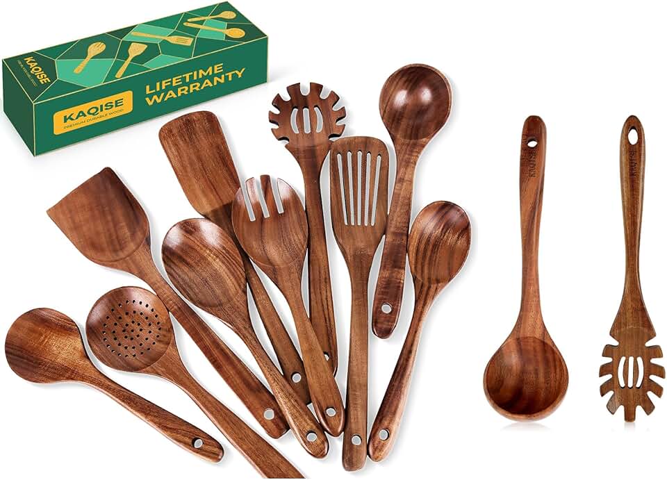 12-Piece Wooden Kitchen Utensil Set for Cooking