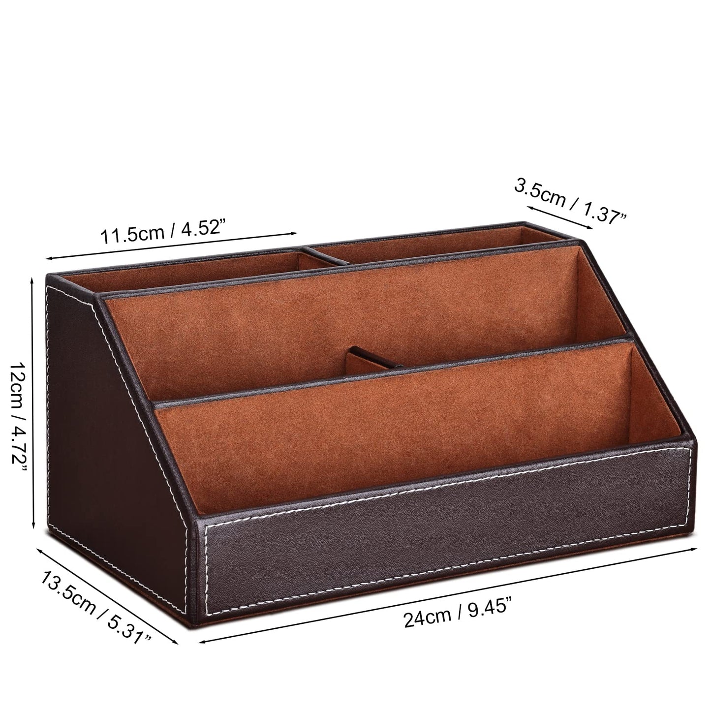 Pu Leather Desk Organizer with 5 Compartments