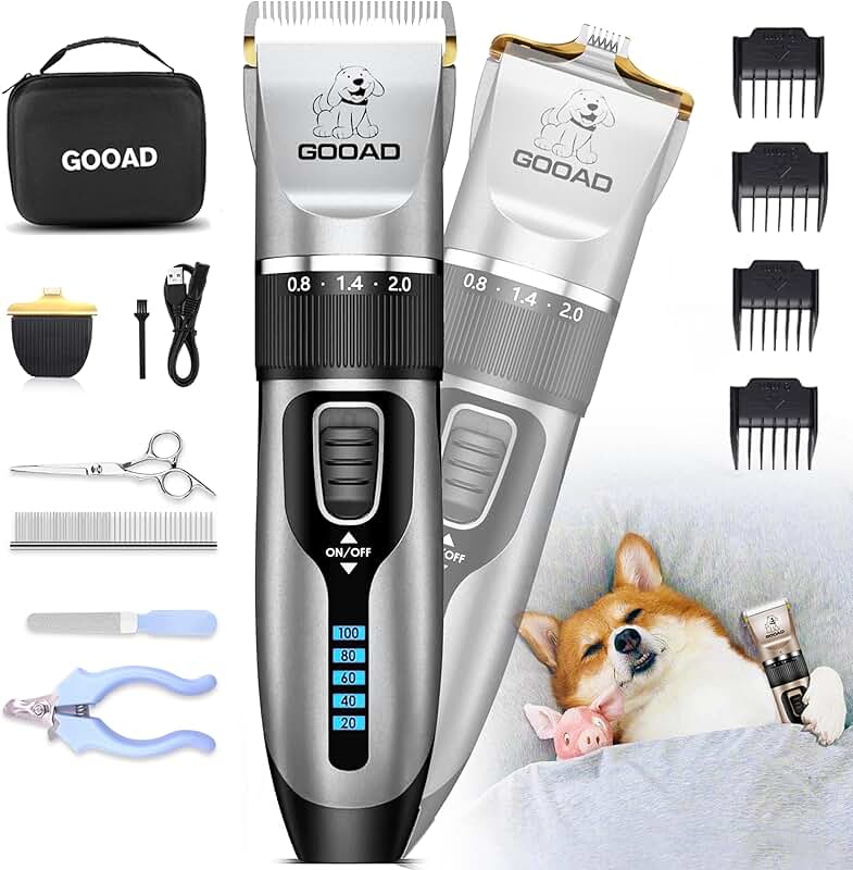 Dog Grooming Kit with Quiet Cordless Clippers