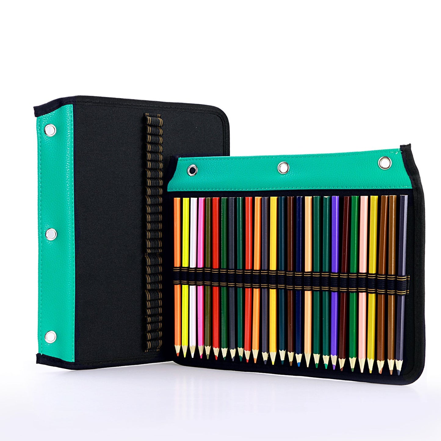 Green 54-Slot Pencil Sleeve for Binders