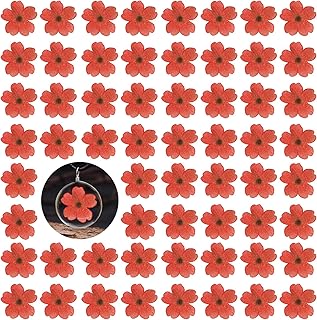 Red Dried Cherry Blossom Flowers for Resin Crafts, 60 pcs