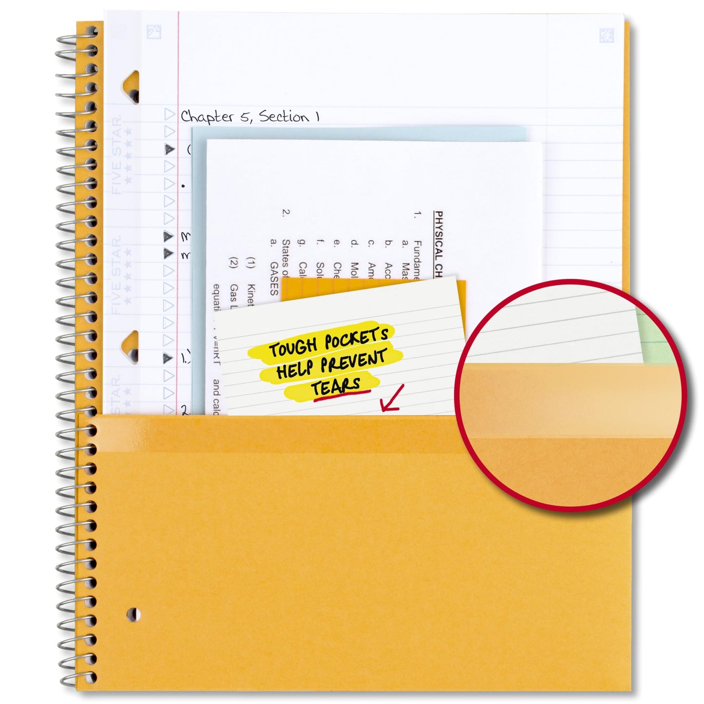 Three-Subject Spiral Notebook with Water-Resistant Cover