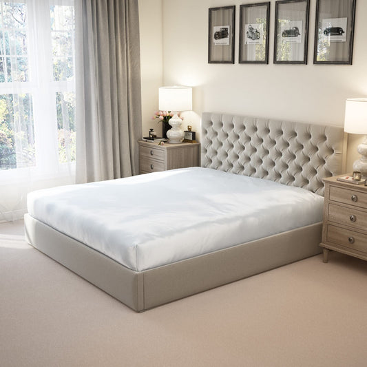 Mu erry 100% Pure Cal King Silk Fitted Sheet 22 Momme 6A Mu erry Silk Bed Sheets with 15" Deep Pocket  Breathable, Ultra-Soft, Oeko-TEX  Seamless  White