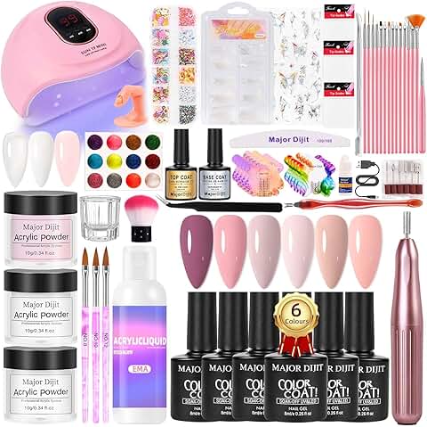 Acrylic Nail Kit with Drill, Polishes, Lamp, and Tools