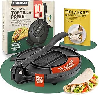 Large 10-Inch Cast Iron Tortilla Press
