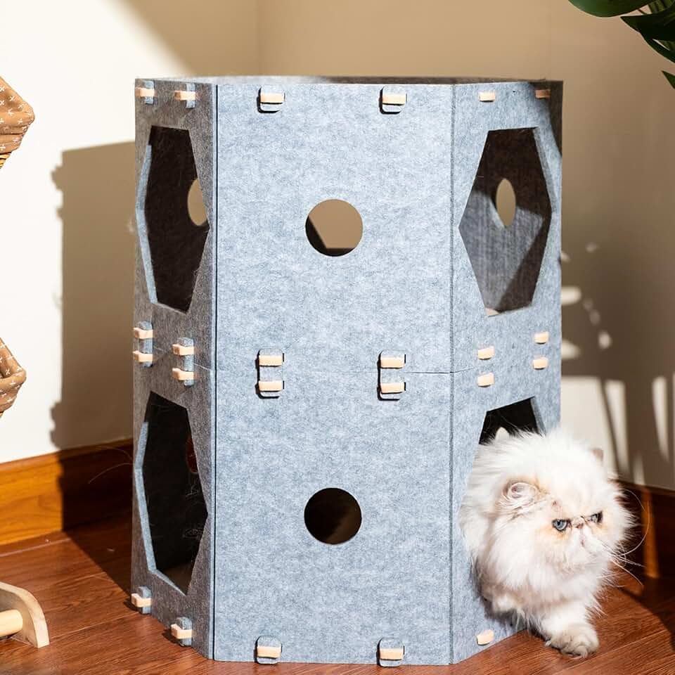 Two-Story Cat Cube for Indoor Cats and Small Dogs