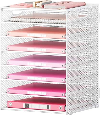 8-Tier Mesh Letter Tray Organizer for Desk and Office